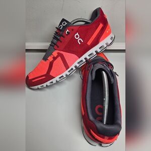 On Cloud 24/7 Running Men's Red and Gray Swiss Engineering OC Athletic Shoes